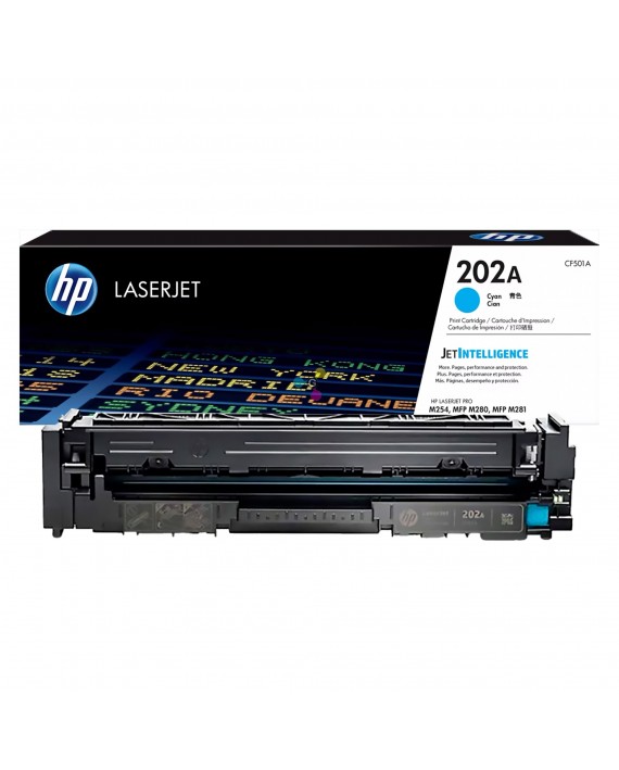 Tóner 202A HP Cian Para Impresoras HP color LaserJet Pro M254 MFP M280 MFP M281