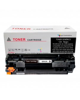 Toner 12A Genérico Compatible con Impresoras HP LaserJet 1010 1012 1015 1020 3015 3020 3030 3050 M1005 MFP M1319F