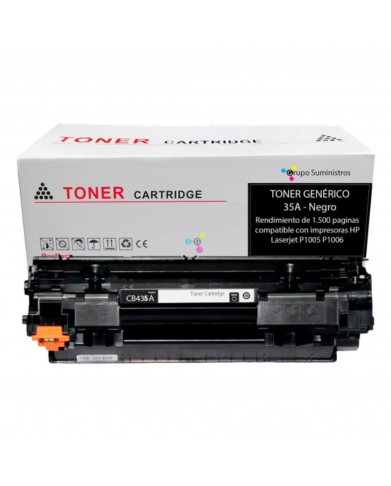 Toner 35A Genérico Negro Compatible con Impresoras HP LaserJet P1005 P1006