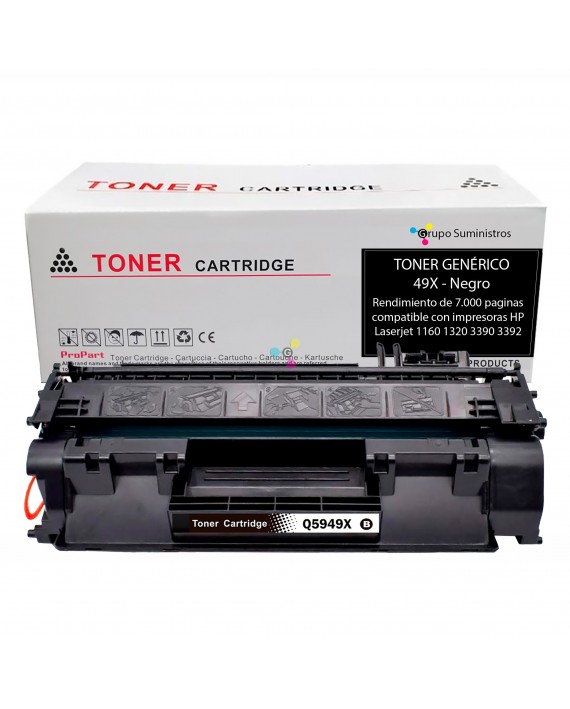 Toner 49X Genérico Negro Compatible con Impresoras HP LaserJet 1320 3390 3392