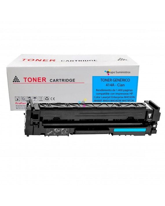 Toner 414A Genérico Cian Compatible con Impresoras HP Color LaserJet Pro M454 MFP M479 M479FDW