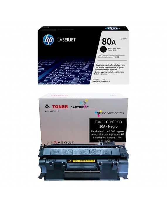 Recarga de tóner HP 80A Original o Genérico a domicilio en Bogotá