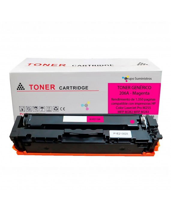 Toner 206A Genérico Magenta Compatible con Impresoras HP Color LaserJet Pro M255 MFP M282 MFP M283
