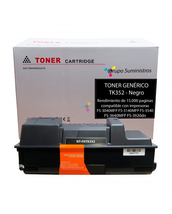 Toner TK 352 Genérico Compatible con Impresoras Kyocera  FS-3040MFP FS-3140MFP FS 3540MFP FS-3640MFP FS-3920dn
