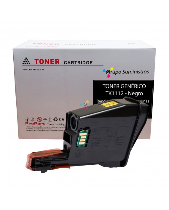 Toner TK 1112 Genérico Negro Compatible con Impresoras Kyocera FS-1020MFP FS-1040 FS-1120MFP
