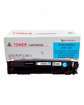 Toner 202A Genérico Cian Compatible con Impresoras HP color LaserJet Pro M254 MFP M280 MFP M281