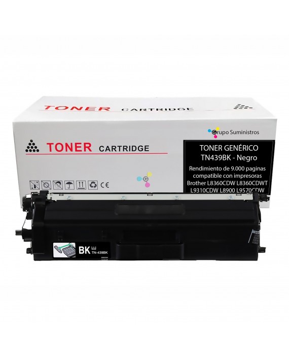 Toner TN-439BK Genérico Negro Compatible con Impresoras Brother HL-L9310CDW MFC-L9570CDW