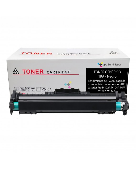 Tambor de Creación 19A Genérico Compatible con Impresoras HP LaserJet Pro M102 M102W M104 MFP M130 MFP M132