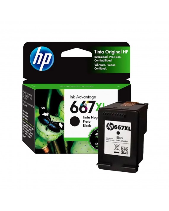 Cartucho HP 667 Negro Para impresoras HP DeskJet Plus Ink Advantage 6000 6400 Printer 1200 All-in-one 2300 2700 4100