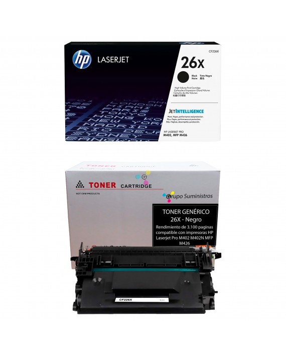 Recarga de tóner HP 26X Original o Genérico a domicilio en Bogotá