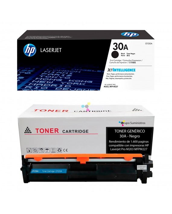 Recarga de tóner HP 30A Original o Genérico a domicilio en Bogotá