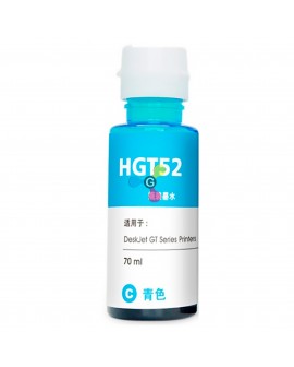Tinta GT52 Genérica Cian Compatible con Impresoras HP Ink Tank 100 300 400 415 GT5800 GT5810 GT5820 X1 Unidad