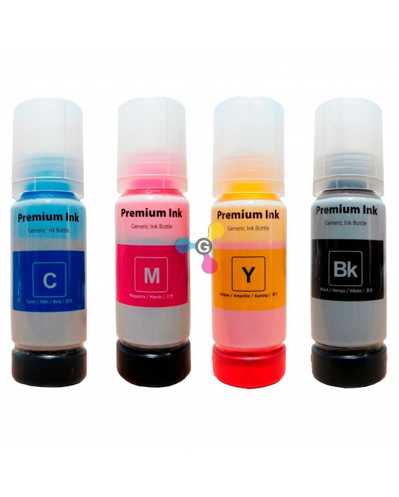 Tinta 544 Genérica Compatible con Impresoras Epson L3250 L3260 L3560 L5190 L5290 L5590 X4 Unidades