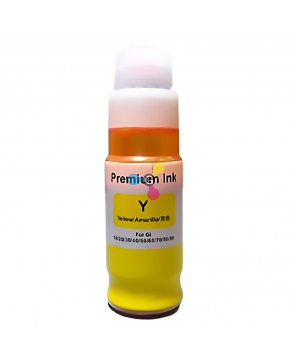 Tinta GI10 Genérica Yellow Compatible con Impresoras Canon Pixma G5010 G5011 G6010 G6011 G7010 GM2010 X1 Unidad