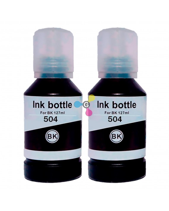 Tinta 504 Genérica Negra Compatible con Impresoras Epson L4150 L4160 L4260 L6161 L6270 L14150 X2 Unidades