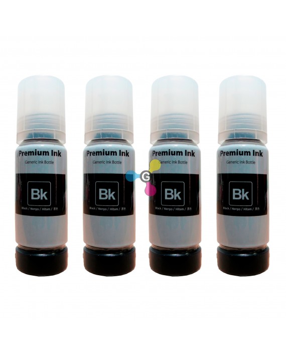 Tinta 544 Genérica Negra Compatible con Impresoras Epson L3250 L3260 L3560 L5190 L5290 L5590 X4 Unidades