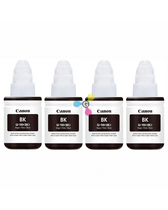 Tinta GI190 Canon Negra Para Impresoras Canon G1100 G1110 G2100 G2110 G2111 G3100 G3101 X4 Unidades