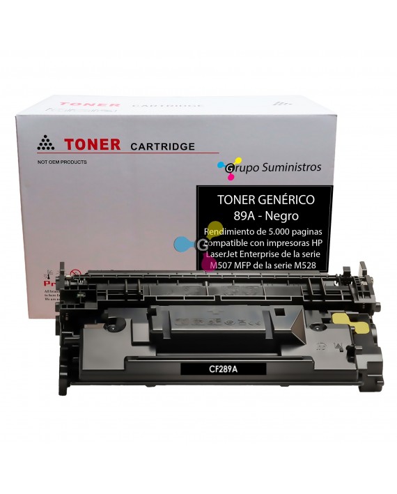 Toner 89A Genérico Negro Compatible con Impresoras HP LaserJet Enterprise de la serie M507 MFP M528