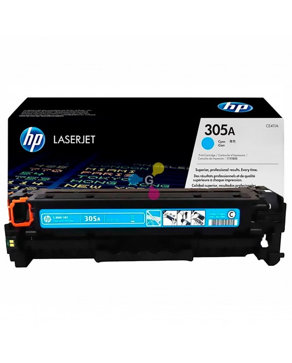 Tóner 305A HP Cian Para Impresoras HP LaserJet Pro 300 MFP M351 M375 400 MFP M451 M475 M475DN