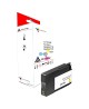 Cartucho de tinta H-711XL Yellow Para impresoras HP Designjet T120 HP Designjet T520