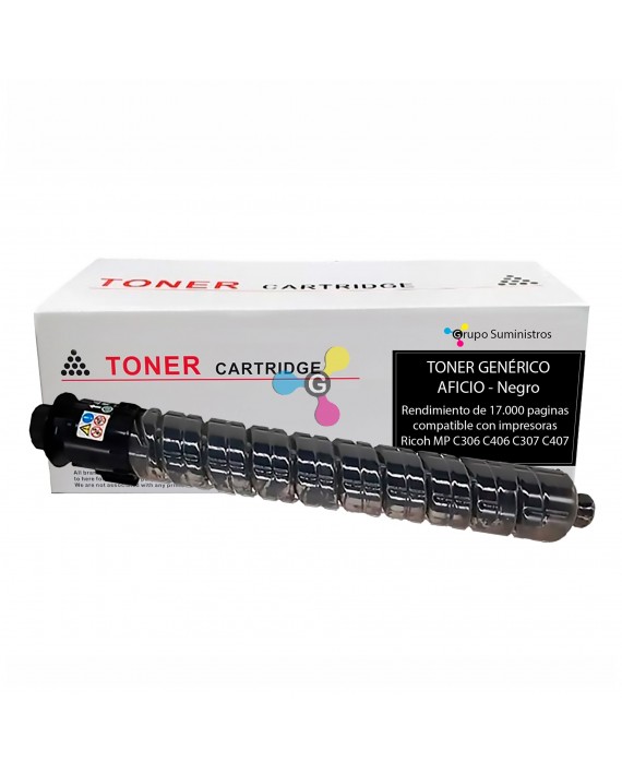 Toner Aficio MP Genérico Negro Compatible con Impresoras Ricoh MP C306 C406 C307 C407