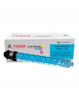 Toner Aficio MP Genérico Cian Compatible con Impresoras Ricoh MP C306 C406 C307 C407
