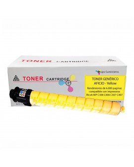 Toner Aficio MP Genérico Yellow Compatible con Impresoras Ricoh MP C306 C406 C307 C407
