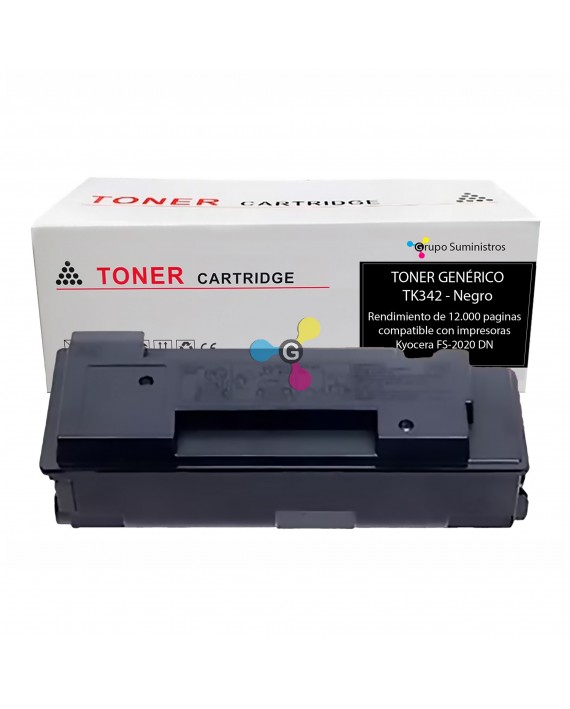 Toner TK 342 Genérico Negro Compatible con Impresoras Kyocera FS-2020 DN