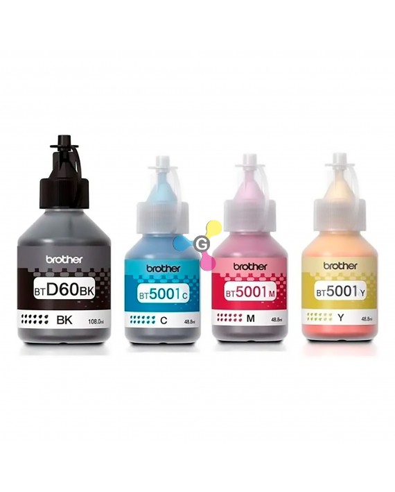 Tinta Brother BT 5001 Para Impresoras Brother T500W/T510W T700W T710W/T720DW T820DW T800W X4 Unidades