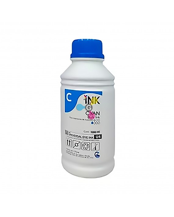 1 Litro Tinta Universal Cian para impresoras Epson HP Canon Brother Lexmark X1 Unidad