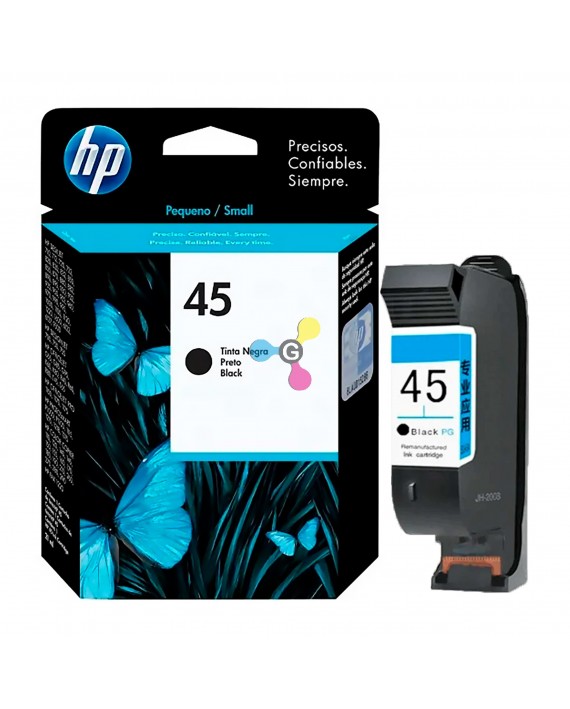 Cartucho HP 45 Negro Para impresoras Deskjet 1000 6000 9000 DesignJet 700 OfficeJet G55 K60 R40 T45 Pro 1100 P1000