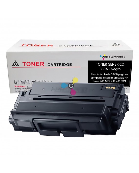 Tóner 330A Genérico Negro Compatible con Impresoras HP Laser 408 MFP 432 432FDN
