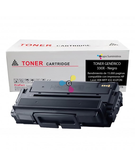 Tóner 330X Genérico Negro Compatible con Impresoras HP Laser 408 MFP 432 432FDN