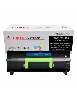 Tóner 60F4H00 Genérico Negro Compatible con Impresoras Lexmark MX310 MX410 MX510 MX511 MX610 MX611