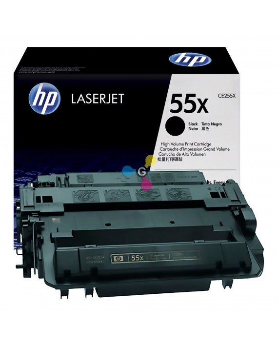 Tóner 55X HP Negro Para Impresoras HP LaserJet Enterprise serie 500 P3015 Pro M521 M525