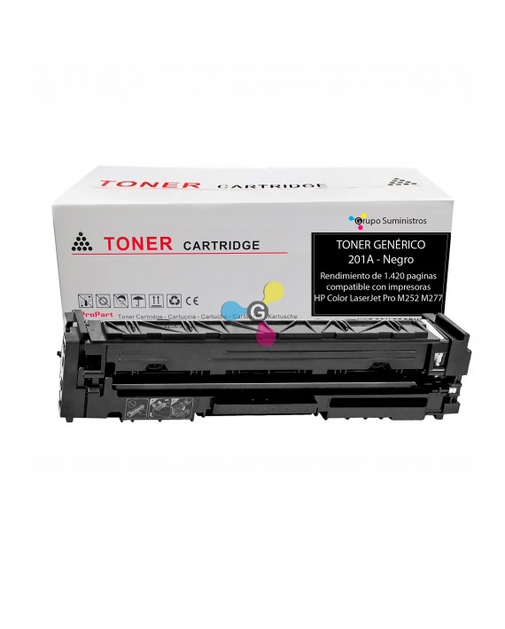 Toner 201A Genérico Negro Compatible con Impresoras HP Color LaserJet Pro M252 M277