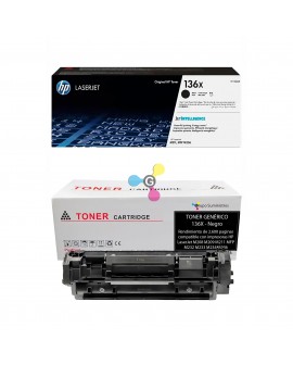 Recarga de tóner HP 136X Original o Genérico a domicilio en Bogotá