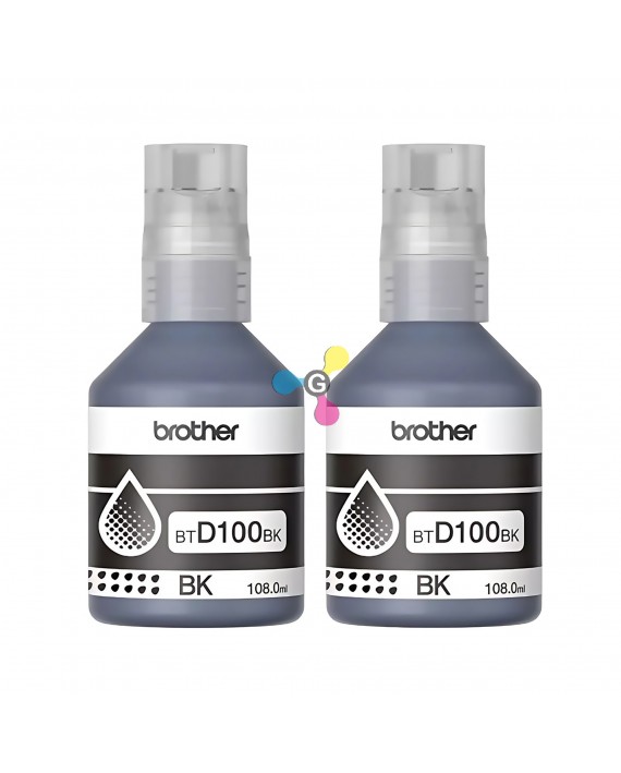 Tinta Brother BT D100 Negra Para Impresoras Brother T230 T430W T530DW T730DW T830DW T930DW X2 Unidades