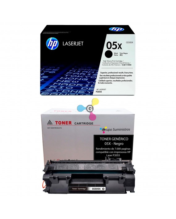 Recarga de tóner HP 05X Original o Genérico a domicilio en Bogotá