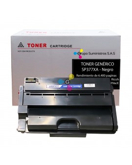 Tóner SP 377XA Genérico Negro para Impresoras Ricoh SP 377DNwX SP 377SFNwX SP 377SNwX