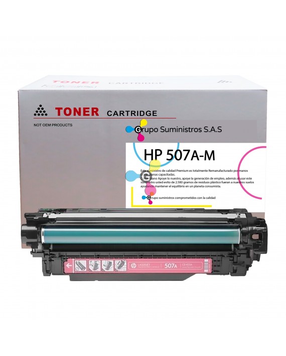 Tóner HP 507A Remanufacturado Magenta Para Impresoras HP Color LaserJet Enterprise 500 M551 M551N M575DN M575FW