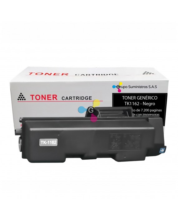 Tóner TK 1162 Genérico Negro Compatible con Impresoras Kyocera FS-P2040dw