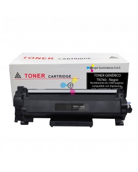 Tóner TN-760 Genérico Para Impresoras Brother DCP-L2550DW HL-L2350DW L2370DW L2390DW L2395DW MFC-L2710DW L2750DW L2690DW L2730DW