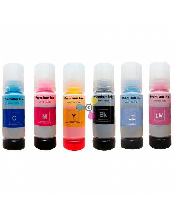 Tinta 574 Genérica Compatible con Impresoras Epson L8050 L8100 L8500 L8600 x6 Unidades.