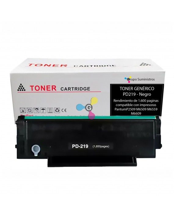 Tóner PD-219 Genérico Para Impresoras Pantum PD-219 P2509 M6509 M6609 Cartucho Boss PD219