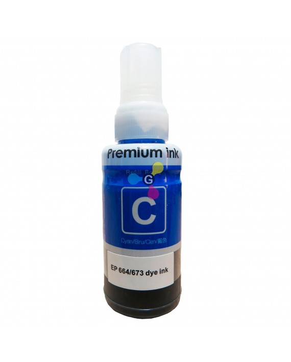 Tinta 673 Genérica Cian Compatible con Impresoras Epson L800 L810 L850 L1800
